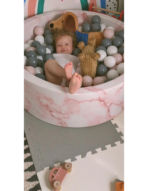 Pink Marble Ball Pit  with white / gray / pink balls