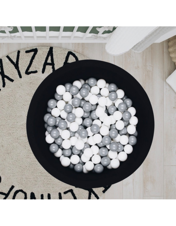 Black Ball Pit  with grey / white balls