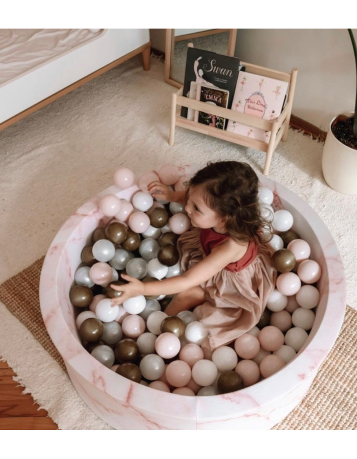 Pink Marble Ball Pit  with white / gray / pink balls