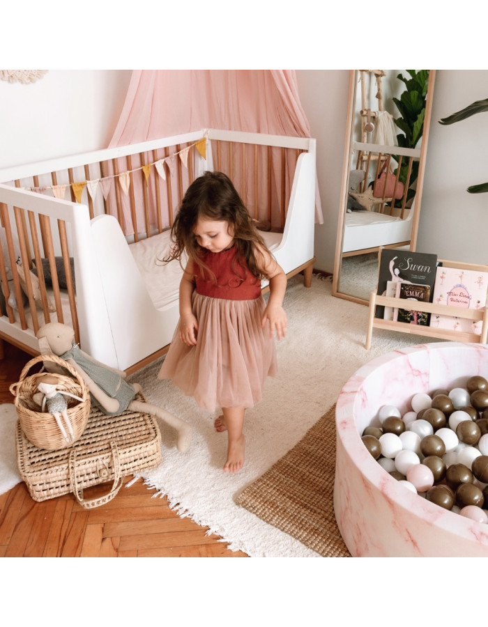 Pink Marble Ball Pit  with white / gray / pink balls