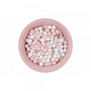 baby pink Ball Pit with white / baby pink / clear white balls extra large