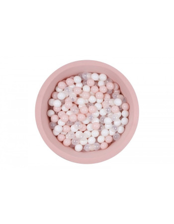 Μπαλόπισίνα baby pink με ροζ , δίαφανες & λευκές μπάλες 