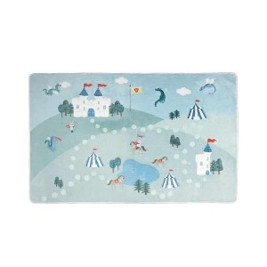 Παιδικό χαλί πλενόμενο με ιππότες - μπλε 120 CM X 180CM