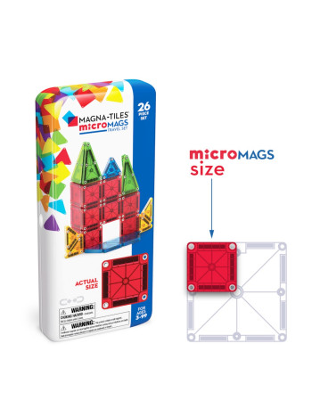 Magna-Tiles Magnetic Construction Toy Micromags Travel Set for 3+ years