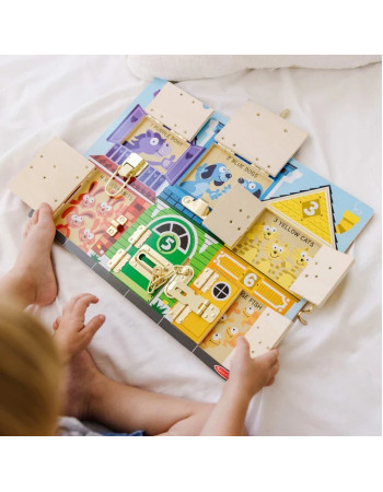 Melissa & Doug Latches Board Educational Game Knowledge made of Wood for 3+ Years Old
