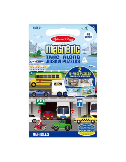 BOOK 2 PUZZLES 15 PCS. MAGNETIC VEHICLES