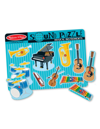 Wooden Kids Peg Puzzle Sound Musical Instruments 8pcs Melissa & Doug