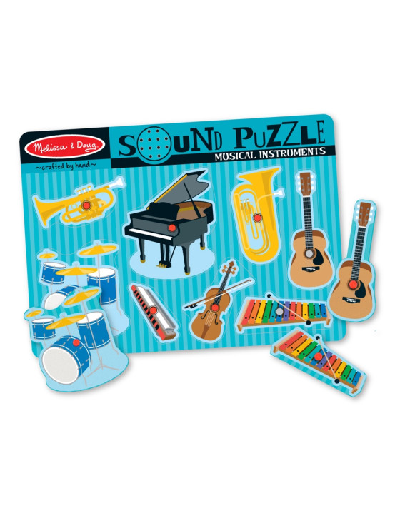 Wooden Kids Peg Puzzle Sound Musical Instruments 8pcs Melissa & Doug