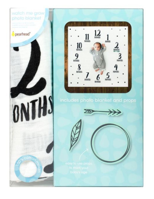 Pearhead Baby Photography Blanket Watch Me Grow for Girl