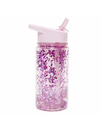 Petit Monkey Kids Plastic Water Bottle with Straw Purple 300ml