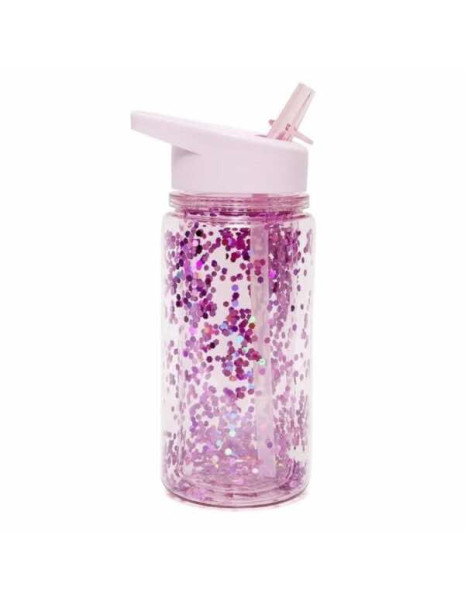 Petit Monkey Kids Plastic Water Bottle with Straw Purple 300ml