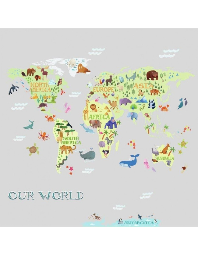 wall stickers ANIMAL WORLD MAP