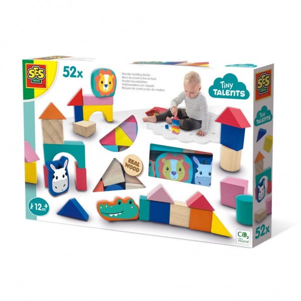 Ses Creative Blocks Wooden for 1+ Year 52pcs