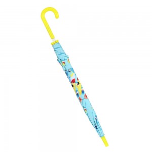 Kids Curved Handle Umbrella with Diameter 86cm Light Blue