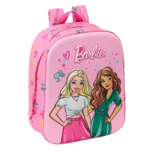 Barbie School Bag Pink Fuchsia 22 x 27 x 10 cm 3D.