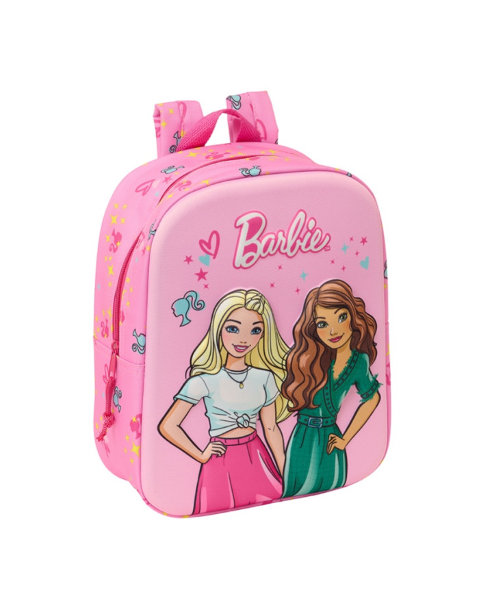 Barbie School Bag Pink Fuchsia 22 x 27 x 10 cm 3D.