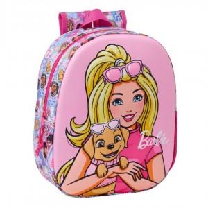 Barbie School Bag Pink Fuchsia 22 X 27 X 10 Cm 3D