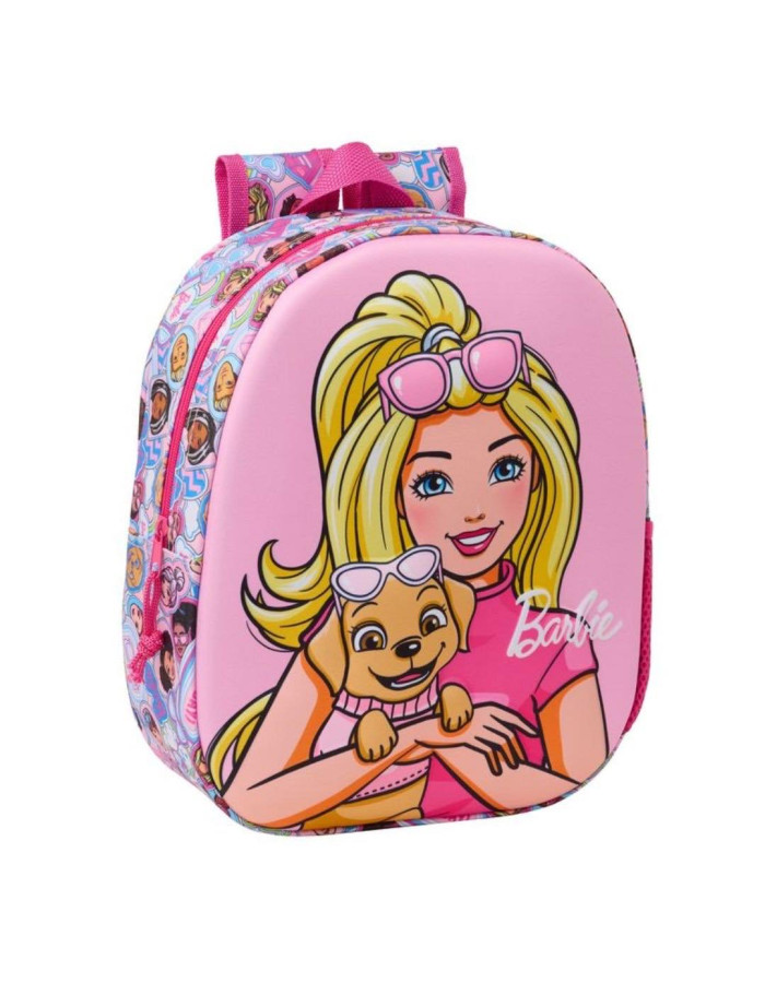Barbie School Bag Pink Fuchsia 22 X 27 X 10 Cm 3D Barbie School Bag Pink Fuchsia 22 X 27 X 10 Cm 3D