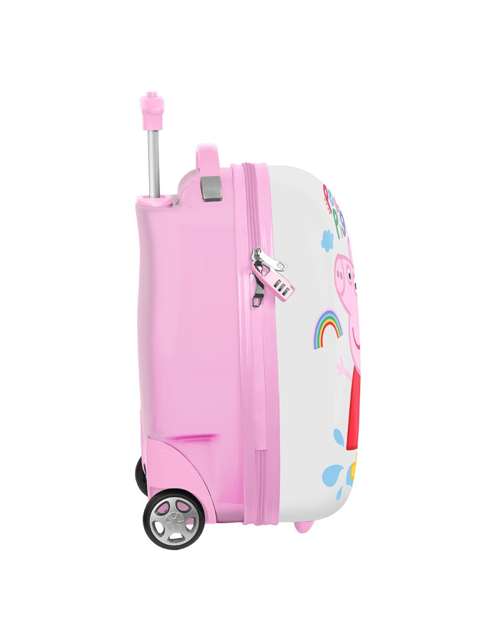 Peppa Pig Childrens Cabin Travel Suitcase Pink with 4 Wheels Height 43cm