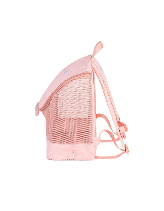 Saro School Bag Backpack Elementary, Elementary Beige with Water Bottle Holder