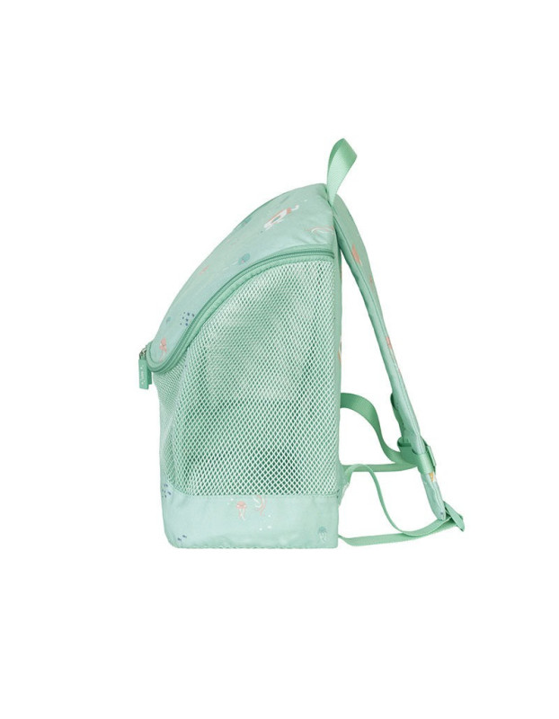 Saro School Bag Backpack Elementary, Elementary Beige with Water Bottle Holder