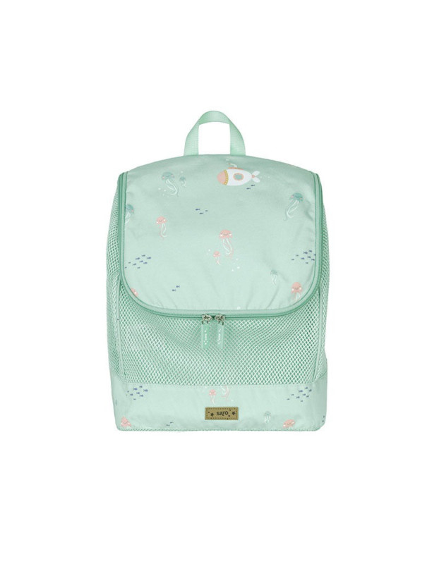 Saro School Bag Backpack Elementary, Elementary Beige with Water Bottle Holder