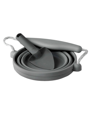 Scrunch Σετ Πτυσσόμενο κουβαδάκι με φτυαράκι ''Anthracite Grey''