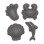 Καλούπια από ανακυκλώσιμη σιλικόνη Anthracite Grey (4 Τεμάχια)