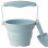 Scrunch Folding Bucket Set with Duck Egg Blue Shovel 