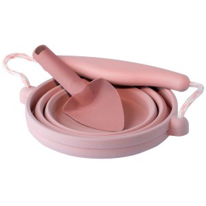 Scrunch Folding Bucket Set with Dusty Rose Shovel Scrunch Folding Bucket Set with Dusty Rose Shovel