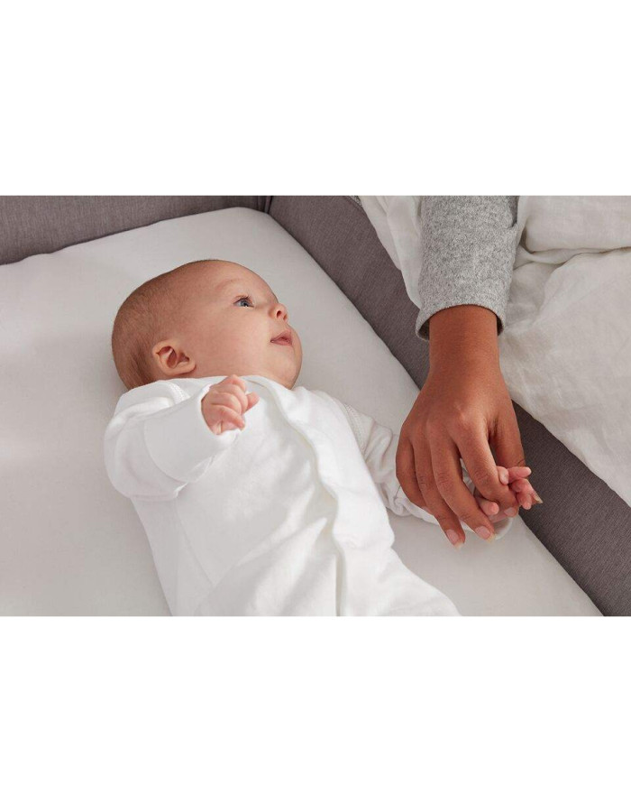 Shnuggle Cradle Lite with Mattress and Side Opening Gray