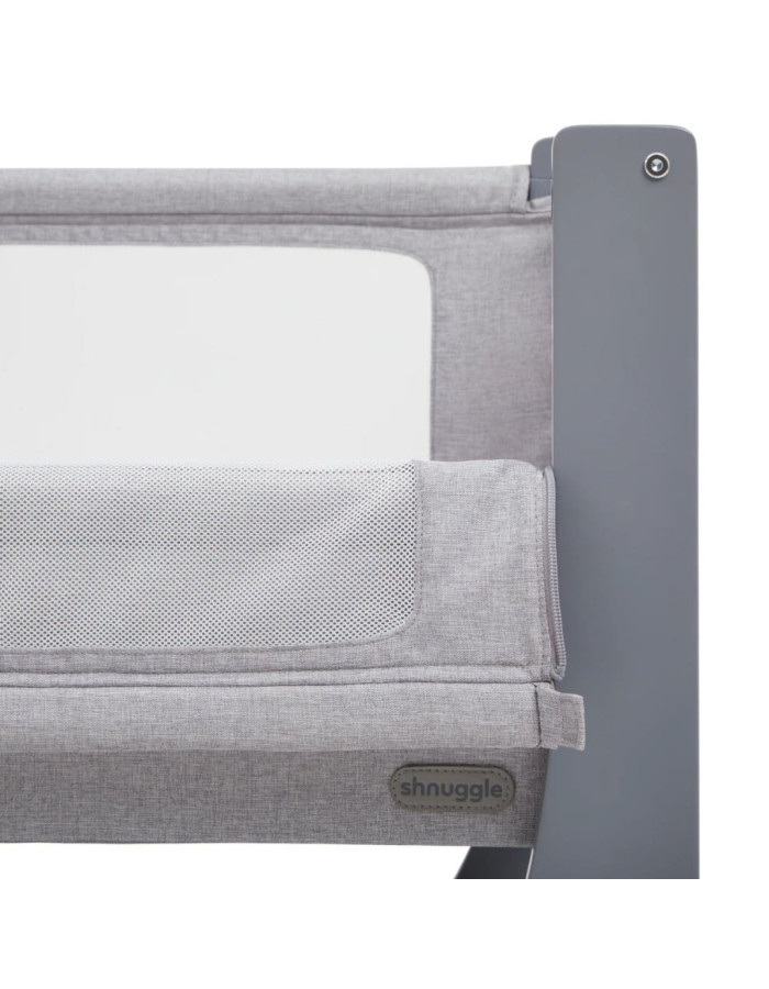 Shnuggle Cradle Lite with Mattress and Side Opening Gray