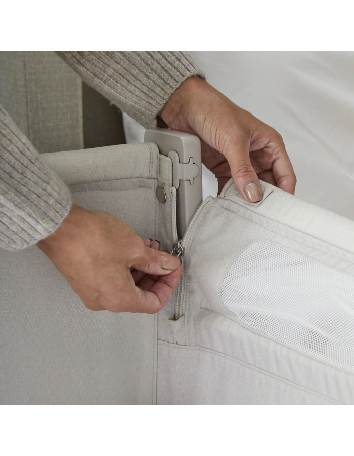 Shnuggle Cradle Lite with Mattress and Side Opening Gray