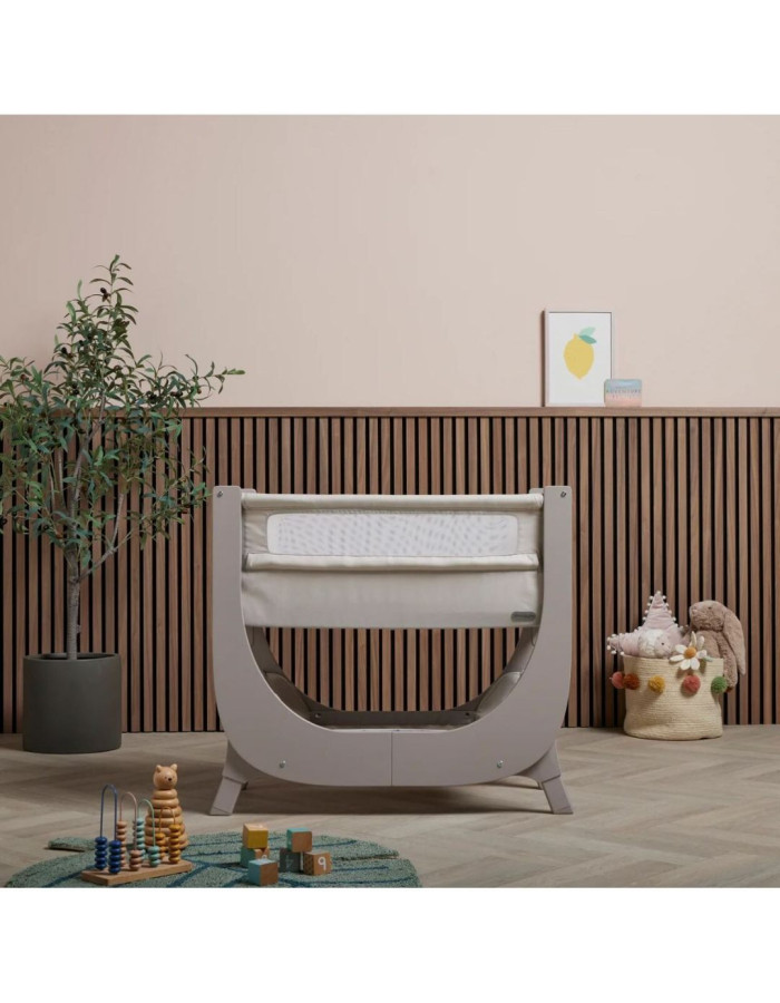 Shnuggle Cradle Lite with Mattress and Side Opening Gray