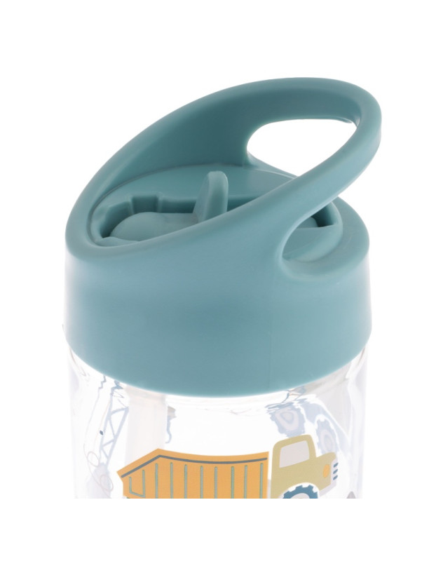 Stephen Joseph Kids Plastic Water Bottle with Straw Blue 350ml Stephen Joseph Kids Plastic Water Bottle with Straw Blue 350ml