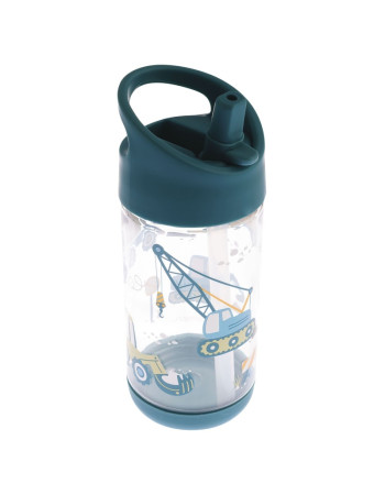 Stephen Joseph Kids Plastic Water Bottle with Straw Blue 350ml