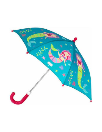 Stephen Joseph Kids Curved Handle Umbrella with Diameter 69cm Blue