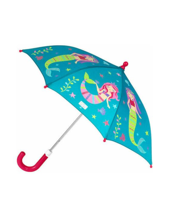 Stephen Joseph Kids Curved Handle Umbrella with Diameter 69cm Blue