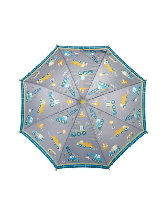 Stephen Joseph Kids Curved Handle Umbrella Constrution Gray