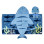 Stephen Joseph Kids Beach Poncho Sharks Light Blue 117 x 60cm