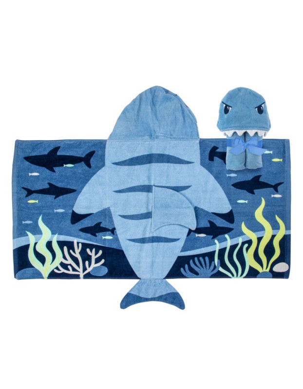 Stephen Joseph Kids Beach Poncho Sharks Light Blue 117 x 60cm