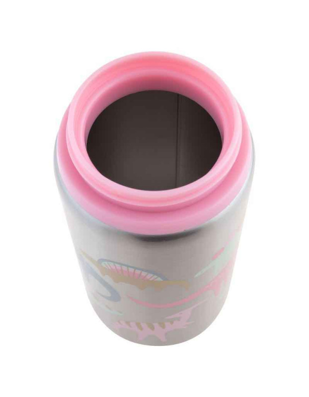 Flip Top Stainless Steel Bottles - pink Dino