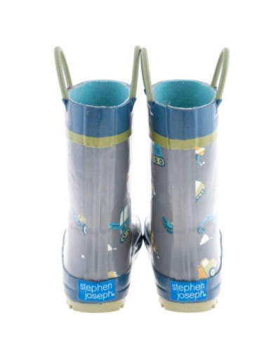 Stephen Joseph Kids Wellies Construction Gray