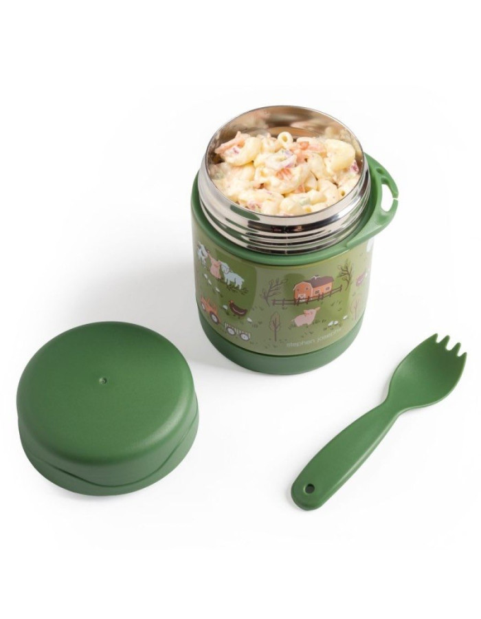 Kids Food Thermos with Fork Farm Stephen Joseph
