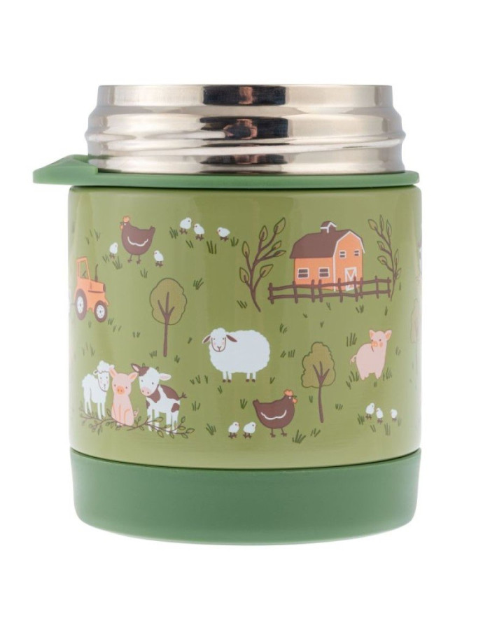 Kids Food Thermos with Fork Farm Stephen Joseph