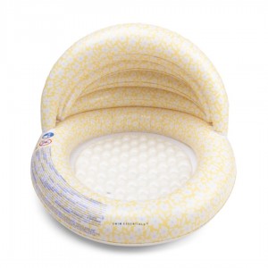 Swim Essentials: Φουσκωτή πισίνα με ηλιοροφή Ø100εκ. για μωρά από 1 έτους - "Yellow Flowers"