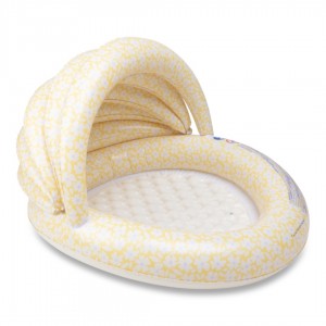 Swim Essentials: Φουσκωτή πισίνα με ηλιοροφή Ø100εκ. για μωρά από 1 έτους - "Yellow Flowers"