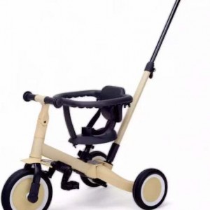 Topmark Kids Tricycle Convertible With Push Handle for 1-5 Years Beige