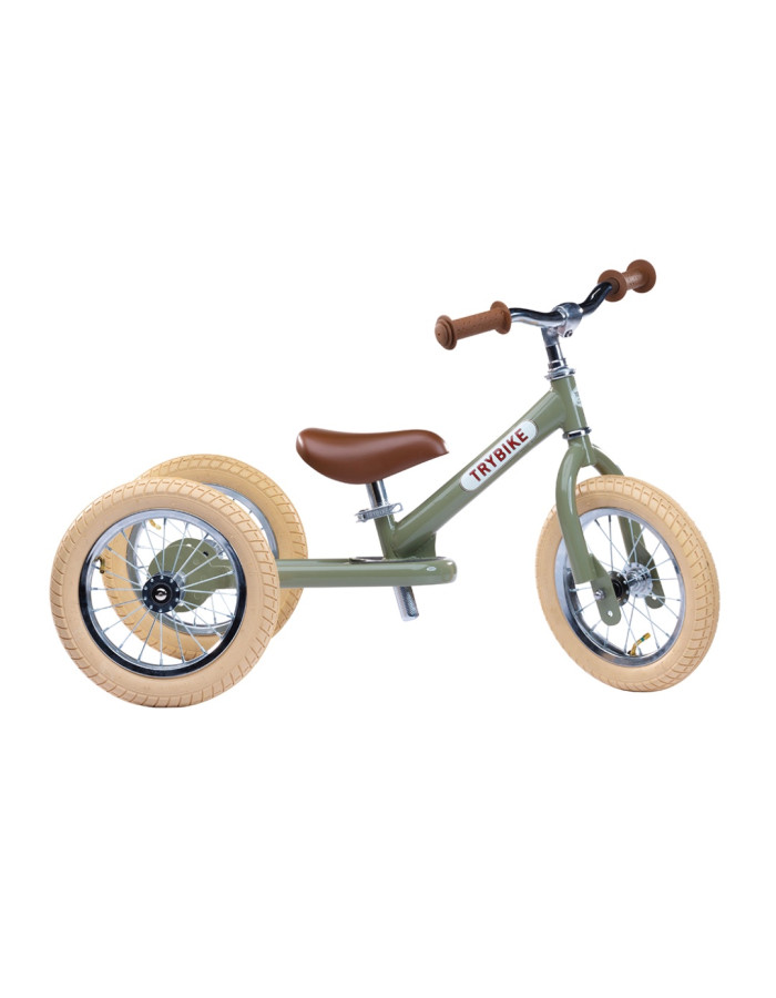 Tricycle that converts to a balance bike Vintage -Green