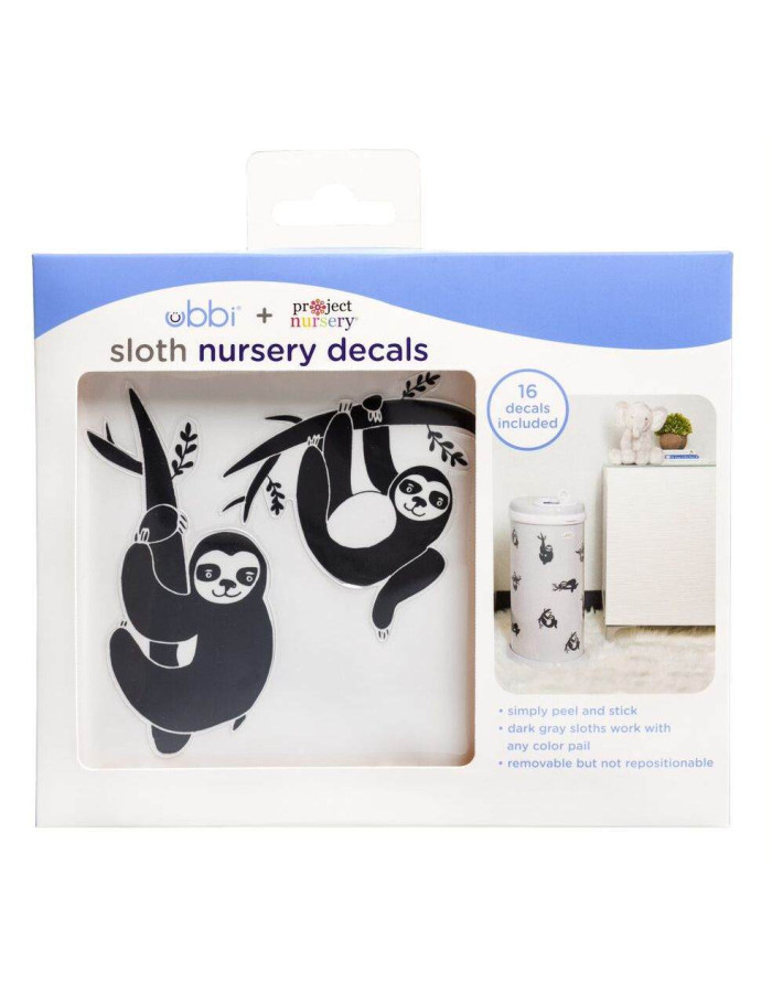 Sloth Diaper Bin WITH  Stickers